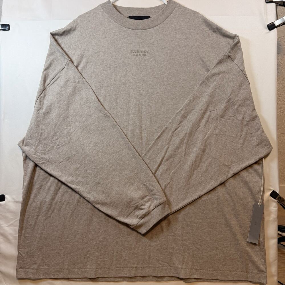 NWT Fear of God Essentials Long Sleeve Crewneck T-Shirt Brown Men’s Size XXL 2XL